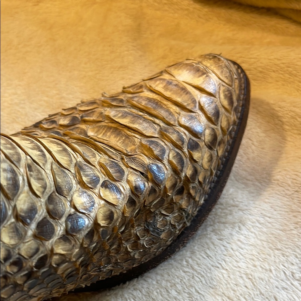 Snakeskin Cowboy Boots with Embossed Design - Picture 5 of 12